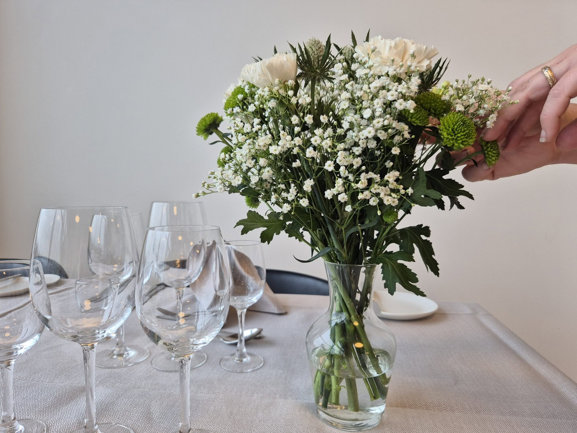 Blomsterdekorationer på Severin Kursuscenter i Middelfart på Fyn