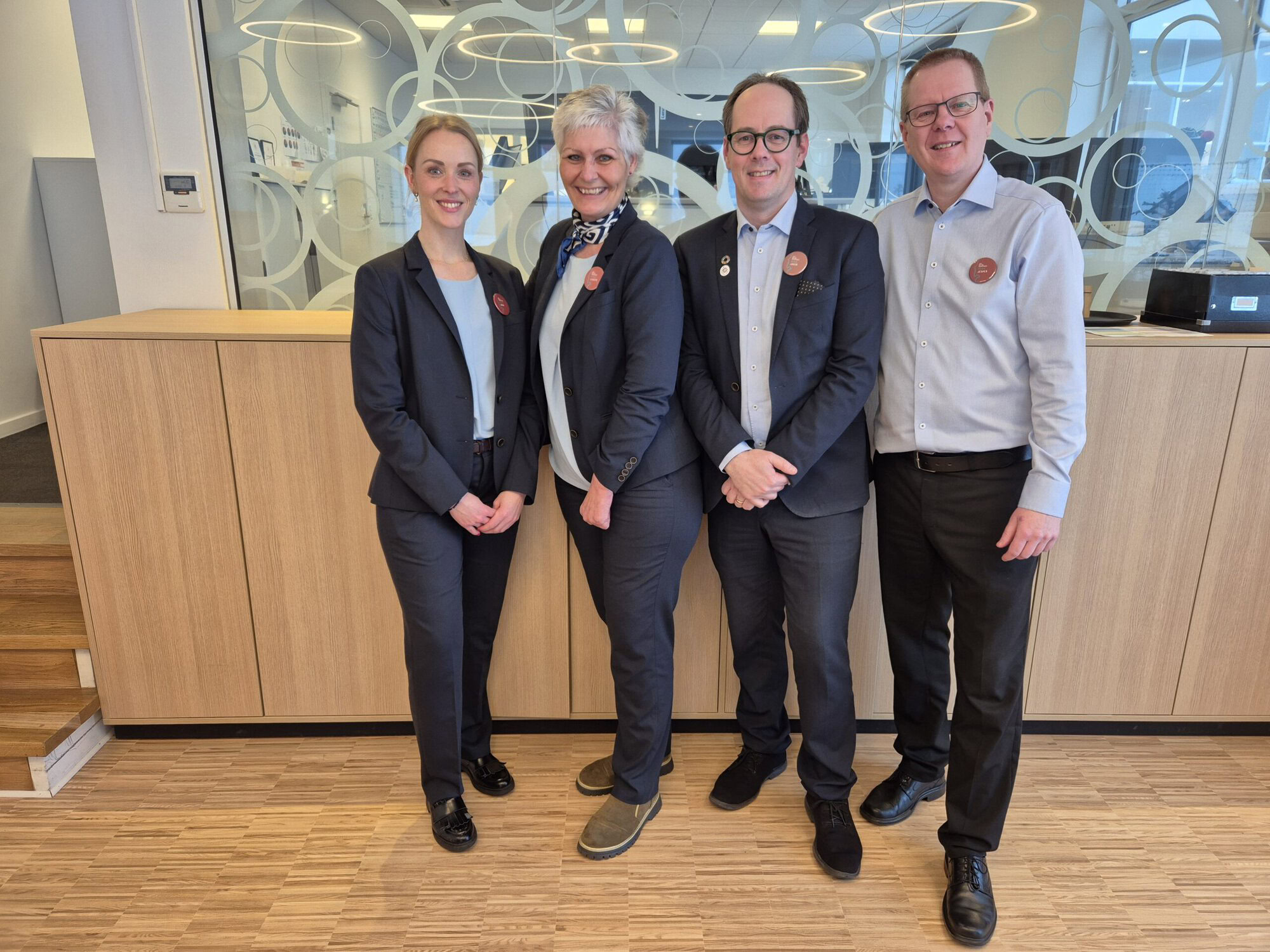 Janni, Lisbeth, Jakob og Jesper fra konferenceafdelingen på Severin Kursuscenter og Hotel i Middelfart på Fyn