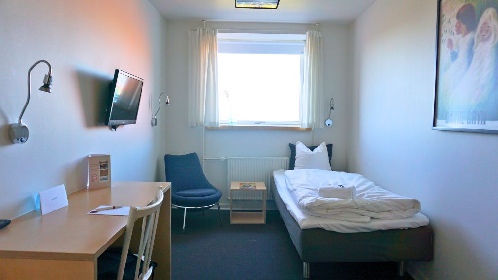 Enkeltværelse på Severin Kursuscenter og Hotel i Middelfart på Fyn