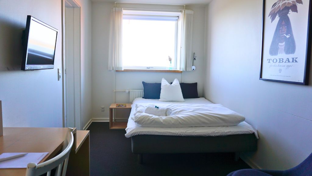 Grandlit værelse på Severin Kursuscenter og Hotel i Middelfart på Fyn